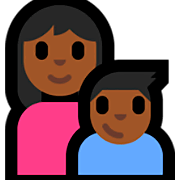 👩🏾‍👦🏾 Emoji Familia - Mujer, Niño: Tono De Piel Oscuro Medio en Microsoft Windows 10 Fall Creators Update.