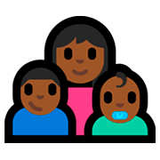 👩🏾‍👦🏾‍👶🏾 Emoji Familie - Frau, Junge, Baby: mitteldunkle Hautfarbe Microsoft Windows 10 Fall Creators Update.