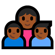 👩🏾‍👦🏾‍👦🏾 Emoji Família - Mulher, Menino, Menino: Pele Morena Escura na Microsoft Windows 10 Fall Creators Update.