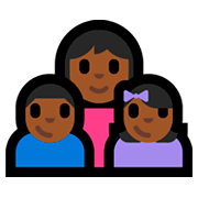 👩🏾‍👦🏾‍👧🏾 Emoji Familia - Mujer, Niño, Niña: Tono De Piel Oscuro Medio en Microsoft Windows 10 Fall Creators Update.