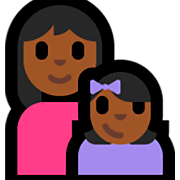 Emoji 👩🏾‍👧🏾 Famiglia - Donna, Bambina: Carnagione Abbastanza Scura su Microsoft Windows 10 Fall Creators Update.