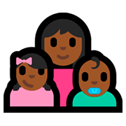 👩🏾‍👧🏾‍👶🏾 Emoji Familia - Mujer, Niña, Bebé: Tono De Piel Oscuro Medio en Microsoft Windows 10 Fall Creators Update.