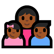 👩🏾‍👧🏾‍👦🏾 Emoji Familia - Mujer, Niña, Niño: Tono De Piel Oscuro Medio en Microsoft Windows 10 Fall Creators Update.