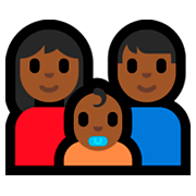 👩🏾‍👨🏾‍👶🏾 Emoji Família - Mulher, Homem, Bebê: Pele Morena Escura na Microsoft Windows 10 Fall Creators Update.