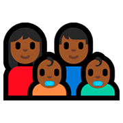 👩🏾‍👨🏾‍👶🏾‍👶🏾 Emoji Família - Mulher, Homem, Bebê, Bebê: Pele Morena Escura na Microsoft Windows 10 Fall Creators Update.