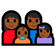 👩🏾‍👨🏾‍👶🏾‍👧🏾 Emoji Família - Mulher, Homem, Bebê, Menina: Pele Morena Escura na Microsoft Windows 10 Fall Creators Update.