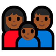 👩🏾‍👨🏾‍👦🏾 Emoji Família - Mulher, Homem, Menino: Pele Morena Escura na Microsoft Windows 10 Fall Creators Update.