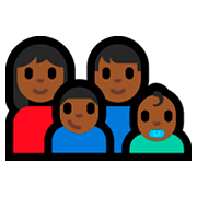 👩🏾‍👨🏾‍👦🏾‍👶🏾 Emoji Família - Mulher, Homem, Menino, Bebê: Pele Morena Escura na Microsoft Windows 10 Fall Creators Update.