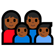 👩🏾‍👨🏾‍👦🏾‍👦🏾 Emoji Familie - Frau, Mann, Junge, Junge: mitteldunkle Hautfarbe Microsoft Windows 10 Fall Creators Update.