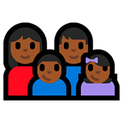 👩🏾‍👨🏾‍👦🏾‍👧🏾 Emoji Familia - Mujer, Hombre, Niño, Niña: Tono De Piel Oscuro Medio en Microsoft Windows 10 Fall Creators Update.
