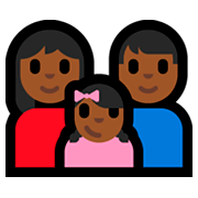 👩🏾‍👨🏾‍👧🏾 Emoji Família - Mulher, Homem, Menina: Pele Morena Escura na Microsoft Windows 10 Fall Creators Update.
