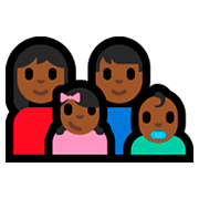 👩🏾‍👨🏾‍👧🏾‍👶🏾 Emoji Familie - Frau, Mann, Mädchen, Baby: mitteldunkle Hautfarbe Microsoft Windows 10 Fall Creators Update.