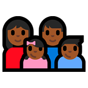 👩🏾‍👨🏾‍👧🏾‍👦🏾 Emoji Família - Mulher, Homem, Menina, Menino: Pele Morena Escura na Microsoft Windows 10 Fall Creators Update.