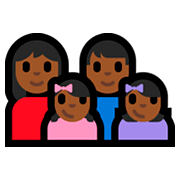 👩🏾‍👨🏾‍👧🏾‍👧🏾 Emoji Familie - Frau, Mann, Mädchen, Mädchen: mitteldunkle Hautfarbe Microsoft Windows 10 Fall Creators Update.