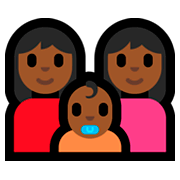 👩🏾‍👩🏾‍👶🏾 Emoji Familia - Mujer, Mujer, Niño: Tono De Piel Oscuro Medio en Microsoft Windows 10 Fall Creators Update.