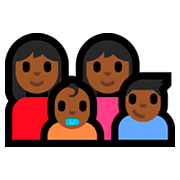👩🏾‍👩🏾‍👶🏾‍👦🏾 Emoji Familie - Frau, Frau, Baby, Junge: mitteldunkle Hautfarbe Microsoft Windows 10 Fall Creators Update.