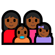 👩🏾‍👩🏾‍👶🏾‍👧🏾 Emoji Familia - Mujer, Mujer, Bebé, Niña: Tono De Piel Oscuro Medio en Microsoft Windows 10 Fall Creators Update.