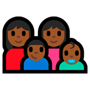 Emoji 👩🏾‍👩🏾‍👦🏾‍👶🏾 Famiglia - Donna, Donna, Bambino, Neonato: Carnagione Abbastanza Scura su Microsoft Windows 10 Fall Creators Update.