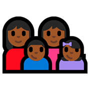 👩🏾‍👩🏾‍👦🏾‍👧🏾 Emoji Familia - Mujer, Mujer, Niño, Niña: Tono De Piel Oscuro Medio en Microsoft Windows 10 Fall Creators Update.