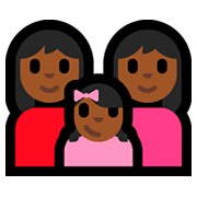 👩🏾‍👩🏾‍👧🏾 Emoji Familia - Mujer, Mujer, Niña: Tono De Piel Oscuro Medio en Microsoft Windows 10 Fall Creators Update.