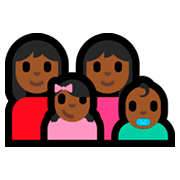 👩🏾‍👩🏾‍👧🏾‍👶🏾 Emoji Familia - Mujer, Mujer, Niña, Bebé: Tono De Piel Oscuro Medio en Microsoft Windows 10 Fall Creators Update.