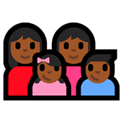 Emoji 👩🏾‍👩🏾‍👧🏾‍👦🏾 Famiglia - Donna, Donna, Bambina, Bambino: Carnagione Abbastanza Scura su Microsoft Windows 10 Fall Creators Update.