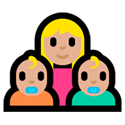 👩🏼‍👶🏼‍👶🏼 Emoji Família - Mulher, Bebê, Bebê: Pele Morena Clara na Microsoft Windows 10 Fall Creators Update.