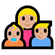 Émoji 👩🏼‍👶🏼‍👦🏼 Famille - Femme, Bébé, Garçon: Peau Moyennement Claire sur Microsoft Windows 10 Fall Creators Update.