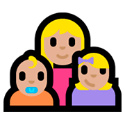 Emoji 👩🏼‍👶🏼‍👧🏼 Famiglia - Donna, Neonato, Bambina: Carnagione Abbastanza Chiara su Microsoft Windows 10 Fall Creators Update.