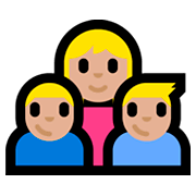 Emoji 👩🏼‍👦🏼‍👦🏼 Famiglia - Donna, Bambino, Bambino: Carnagione Abbastanza Chiara su Microsoft Windows 10 Fall Creators Update.