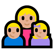 👩🏼‍👦🏼‍👧🏼 Emoji Família - Mulher, Menino, Menina: Pele Morena Clara na Microsoft Windows 10 Fall Creators Update.