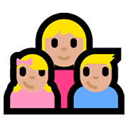Emoji 👩🏼‍👧🏼‍👦🏼 Famiglia - Donna, Bambina, Bambino: Carnagione Abbastanza Chiara su Microsoft Windows 10 Fall Creators Update.