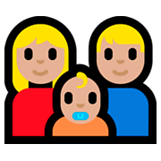 Émoji 👩🏼‍👨🏼‍👶🏼 Famille - Femme, Homme, Bébé: Peau Moyennement Claire sur Microsoft Windows 10 Fall Creators Update.