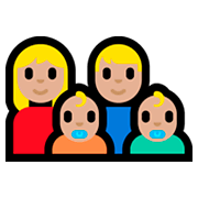 👩🏼‍👨🏼‍👶🏼‍👶🏼 Emoji Família - Mulher, Homem, Bebê, Bebê: Pele Morena Clara na Microsoft Windows 10 Fall Creators Update.