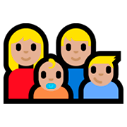 👩🏼‍👨🏼‍👶🏼‍👦🏼 Emoji Familia - Mujer, Hombre, Bebé, Niño: Tono De Piel Claro Medio en Microsoft Windows 10 Fall Creators Update.