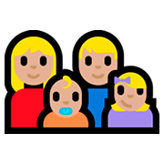 👩🏼‍👨🏼‍👶🏼‍👧🏼 Emoji Familia - Mujer, Hombre, Bebé, Niña: Tono De Piel Claro Medio en Microsoft Windows 10 Fall Creators Update.