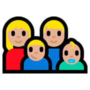 👩🏼‍👨🏼‍👦🏼‍👶🏼 Emoji Família - Mulher, Homem, Menino, Bebê: Pele Morena Clara na Microsoft Windows 10 Fall Creators Update.