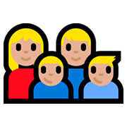 Emoji 👩🏼‍👨🏼‍👦🏼‍👦🏼 Famiglia - Donna, Uomo, Bambino, Bambino: Carnagione Abbastanza Chiara su Microsoft Windows 10 Fall Creators Update.