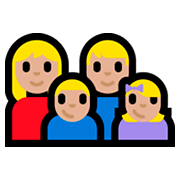 Emoji 👩🏼‍👨🏼‍👦🏼‍👧🏼 Famiglia - Donna, Uomo, Bambino, Bambina: Carnagione Abbastanza Chiara su Microsoft Windows 10 Fall Creators Update.