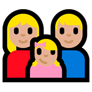 Émoji 👩🏼‍👨🏼‍👧🏼 Famille - Femme, Homme, Fille: Peau Moyennement Claire sur Microsoft Windows 10 Fall Creators Update.