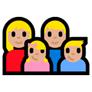 Emoji 👩🏼‍👨🏼‍👧🏼‍👦🏼 Famiglia - Donna, Uomo, Bambina, Bambino: Carnagione Abbastanza Chiara su Microsoft Windows 10 Fall Creators Update.