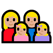 Émoji 👩🏼‍👨🏼‍👧🏼‍👧🏼 Famille - Femme, Homme, Fille, Fille: Peau Moyennement Claire sur Microsoft Windows 10 Fall Creators Update.
