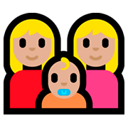 Émoji 👩🏼‍👩🏼‍👶🏼 Famille - Femme, Femme, Bébé: Peau Moyennement Claire sur Microsoft Windows 10 Fall Creators Update.
