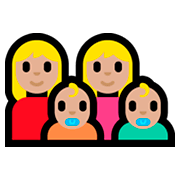 Emoji 👩🏼‍👩🏼‍👶🏼‍👶🏼 Famiglia - Donna, Donna, Neonato, Neonato: Carnagione Abbastanza Chiara su Microsoft Windows 10 Fall Creators Update.