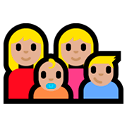 Émoji 👩🏼‍👩🏼‍👶🏼‍👦🏼 Famille - Femme, Femme, Bébé, Garçon: Peau Moyennement Claire sur Microsoft Windows 10 Fall Creators Update.