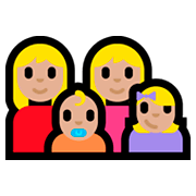 👩🏼‍👩🏼‍👶🏼‍👧🏼 Emoji Familia - Mujer, Mujer, Bebé, Niña: Tono De Piel Claro Medio en Microsoft Windows 10 Fall Creators Update.