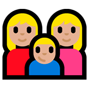 Emoji 👩🏼‍👩🏼‍👦🏼 Famiglia - Donna, Donna, Bambino: Carnagione Abbastanza Chiara su Microsoft Windows 10 Fall Creators Update.