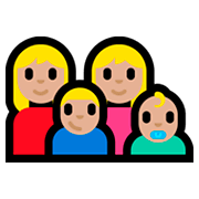 👩🏼‍👩🏼‍👦🏼‍👶🏼 Emoji Familia - Mujer, Mujer, Niño, Bebé: Tono De Piel Claro Medio en Microsoft Windows 10 Fall Creators Update.