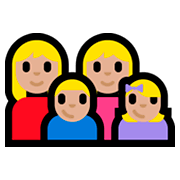 👩🏼‍👩🏼‍👦🏼‍👧🏼 Emoji Familia - Mujer, Mujer, Niño, Niña: Tono De Piel Claro Medio en Microsoft Windows 10 Fall Creators Update.