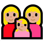 👩🏼‍👩🏼‍👧🏼 Emoji Familia - Mujer, Mujer, Niña: Tono De Piel Claro Medio en Microsoft Windows 10 Fall Creators Update.